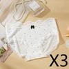 3 Pcs/Set French Lace Polka Dot Seamless Panties Women Sweet Bow Wavy Lace Edge Mid-Rise Underwear Thin Quick-Dry Briefs