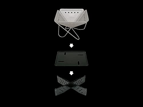 Snow Peak Fire Pit S with Base Plate (for 1-2 people) ST-031BP, Ideal for Camping and Outdoors