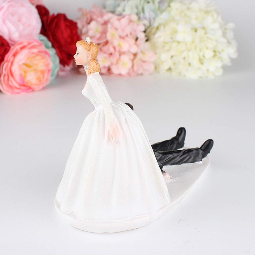 Queen-b Wedding Cake Topper, Cute, Romantic, and Funny Decoration for Weddings, Anniversaries, Birthdays, and More. (A)