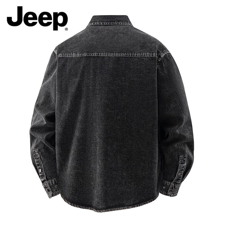 JEEP Men's Long Sleeve Casual Denim Work Shirt