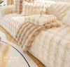 2025 Winter A-Grade Rabbit Plush Sofa Cover: Thickened, Warm, and Simple Cushion Cloth