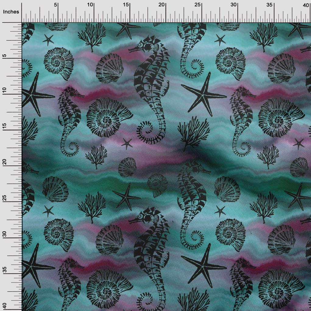 oneOone Cotton Flex Dunkelblau Blau Stoff Meer Nähen Material Druck Stoff Meterware 40 Zoll