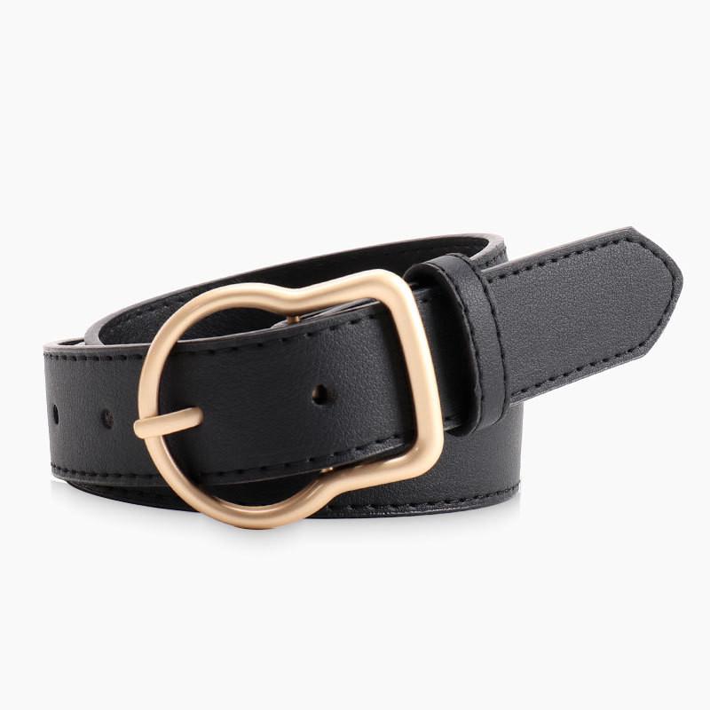 Womens With Belt Solid Color Design And Irregular Needle Buckle For Casual Wear