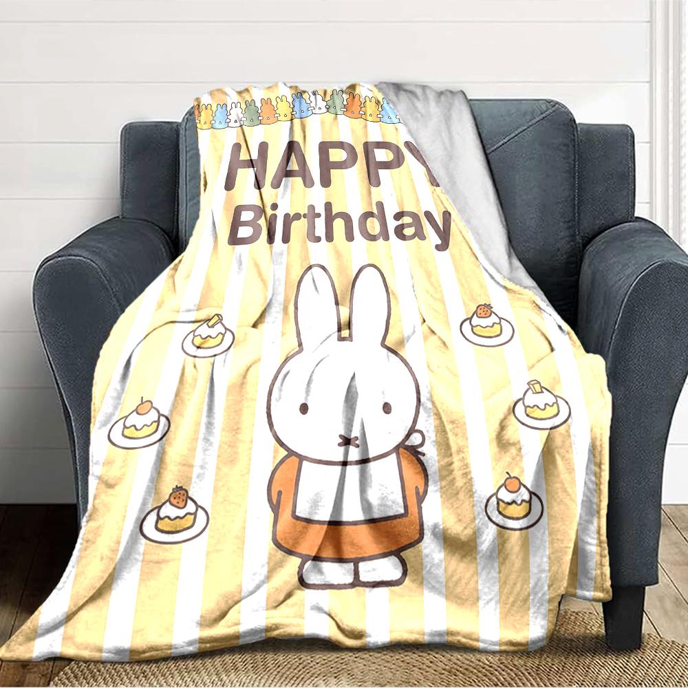 1pc Miffy3 Blanket, Gift, for Men and Women, Soft Blanket, Good for Sofa Bed Couch Travel, Lightweight Flannel Blanket