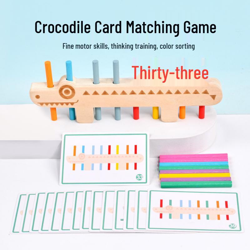 

Cross-border Children s Wooden Crocodile Memory Matching Cards - Concentration Training & Early Education Toy