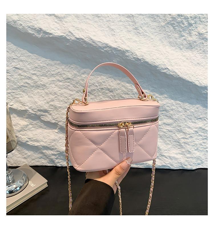 Mini Water Bucket Handbag With Zipper Closure Soft Pu Material Street Style Small Purse For Casual Outings