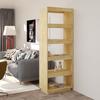 Bookshelf Room Divider 60 x 35 x 167 cm Solid Pine Wood