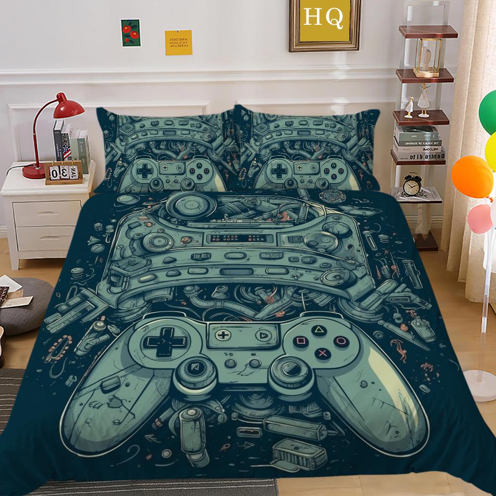 3D Game Console Printing Bedding Set Twin Size Bed Set Cover Children Fashion Design Pillowcase High Quality Bedspread