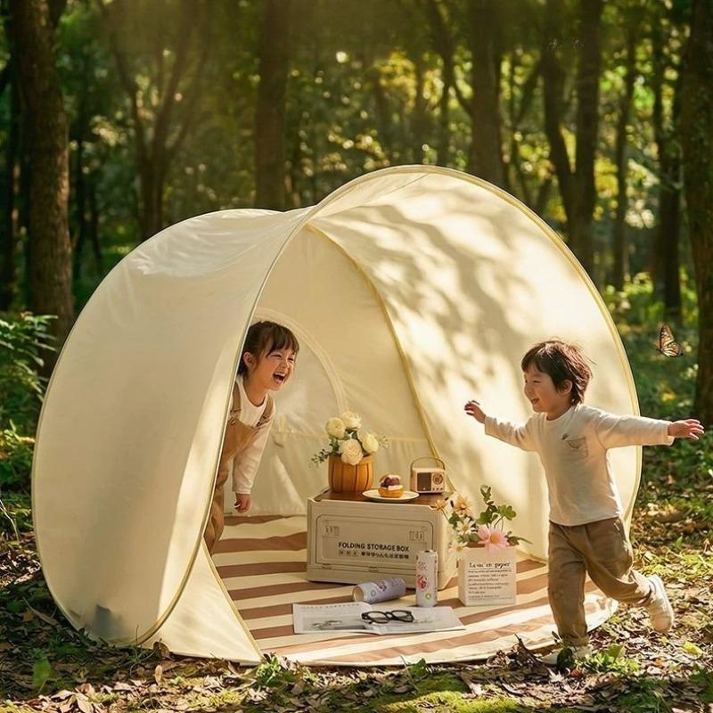 Portable Waterproof Beach Tent Foldable Sun Shelter Windproof One-touch Camping Tent Travel Outdoor Picnic Camping Supplies