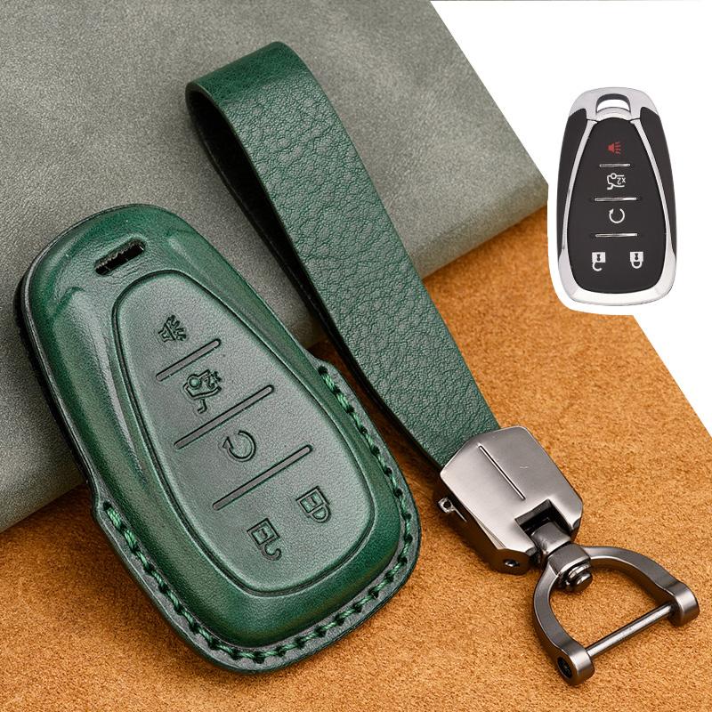 Genuine Leather Key Case Cover Suitable for Chevrolet Tracker Buckle Malibu XL Explorer Volando Pioneer Key Fob Protector