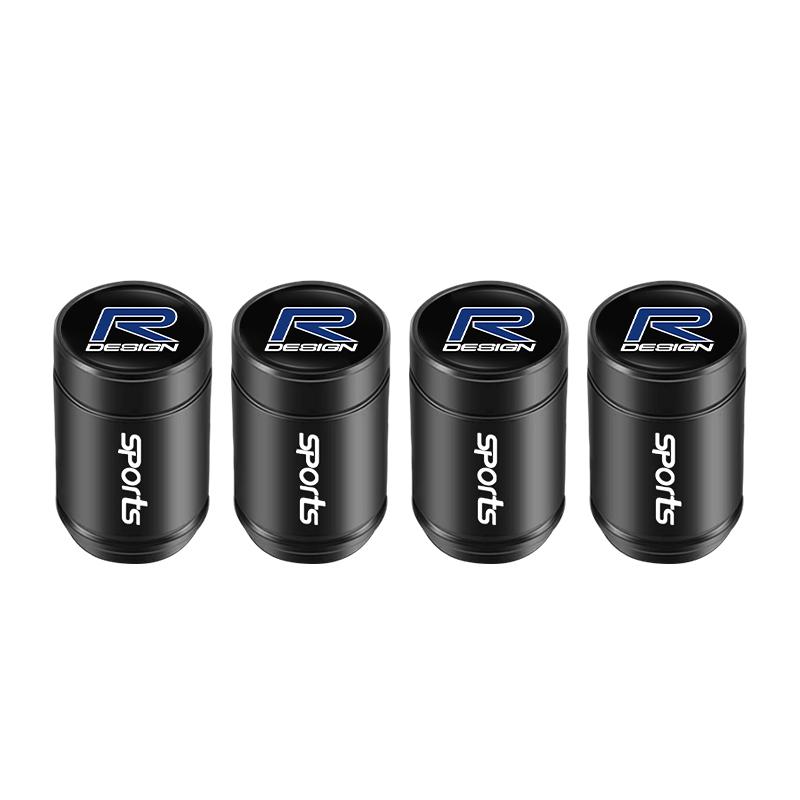 

4Pcs Metal Tire Valve Caps Car Dust Proof Cap Accessories For Volvo R Design Olestar AWD EM90 C40 S40 S80L XC-Classic C70 CX70