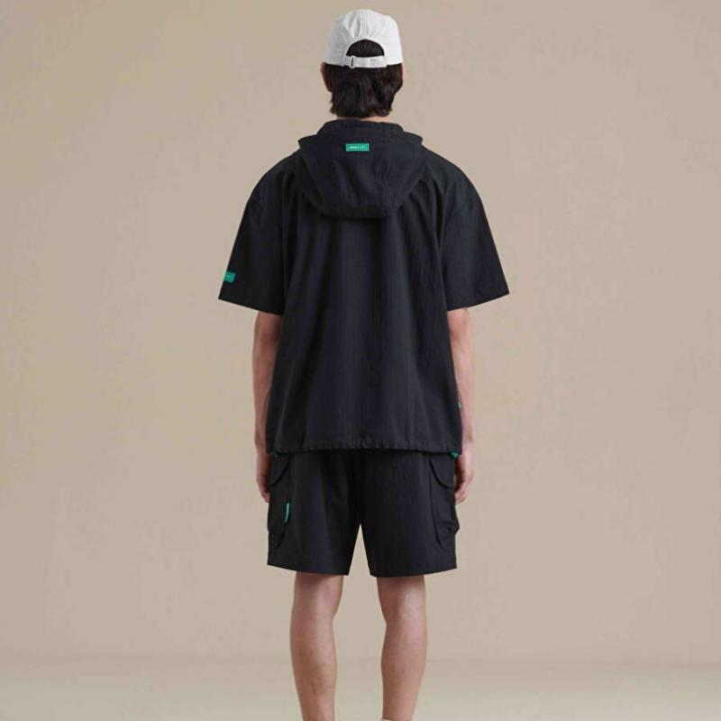 Kangaroo Pocket Hoodie Anorak  Black 