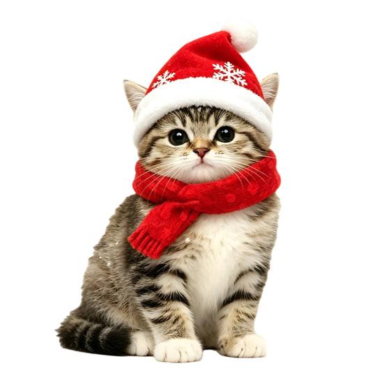 Durable Holiday Window Stickers Christmas Animal Static Clings, Cute Cat/Puppy/Racoon Stickers, PVC Winter Home Accents Waterproof Glass Sticker