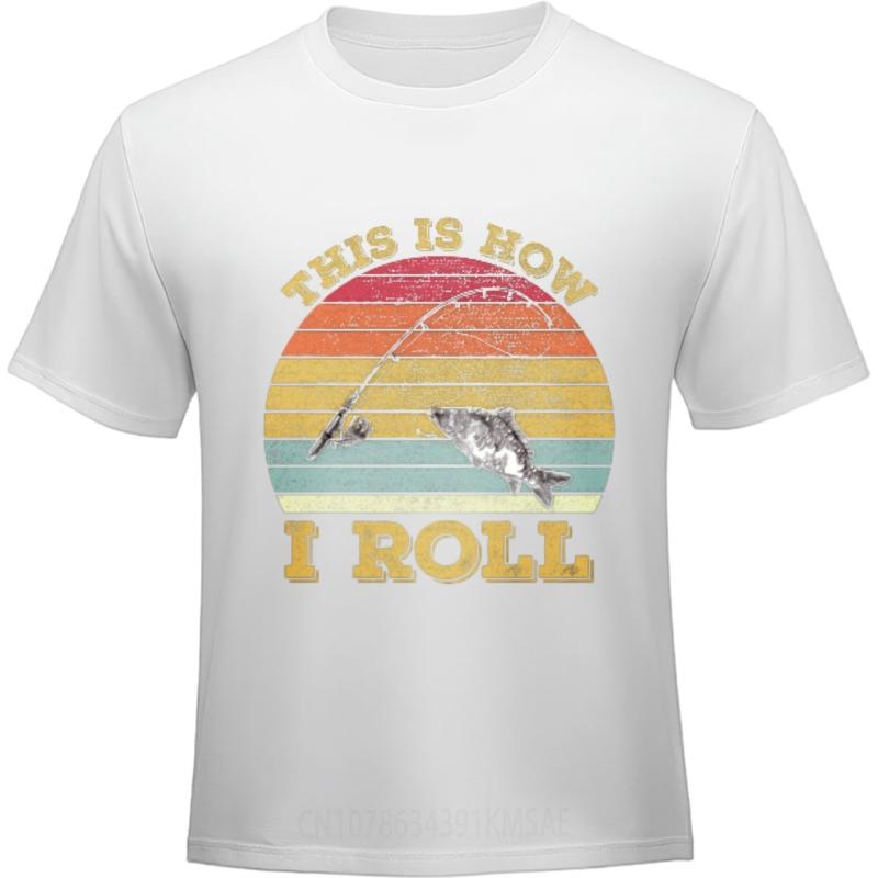Vintage Tshirt Minimalist Tshirt Adult Unisex Oneck t shirt Streetwear This Is How I Roll Fishing Sunset Classic Unisex Tshirt