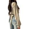 Koreanischer schicker Frühling Fliege Crop Top für Damen