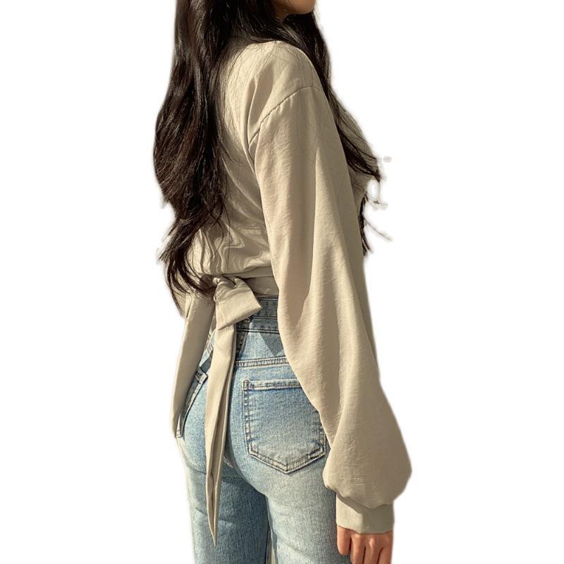 Koreanischer schicker Frühling Fliege Crop Top für Damen