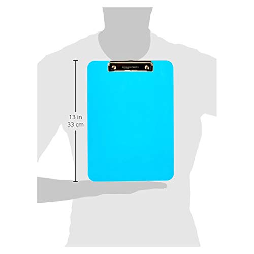 Amazon Basics Plastic Letter Clipboards, Black, Pack of 6, Assorted Colors