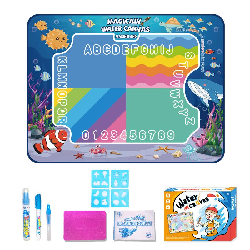 Magic Water Canvas Children Water Painting Blanket Early Learning Oversized Animal Dinosaur Numbers Magical Color Diy Toy