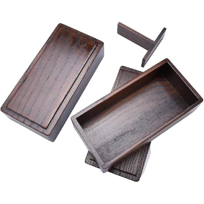 Lunch boxes, Japanese Traditional Wooden Lunch Containers Double Layer Wooden Box for Picnic Sushi