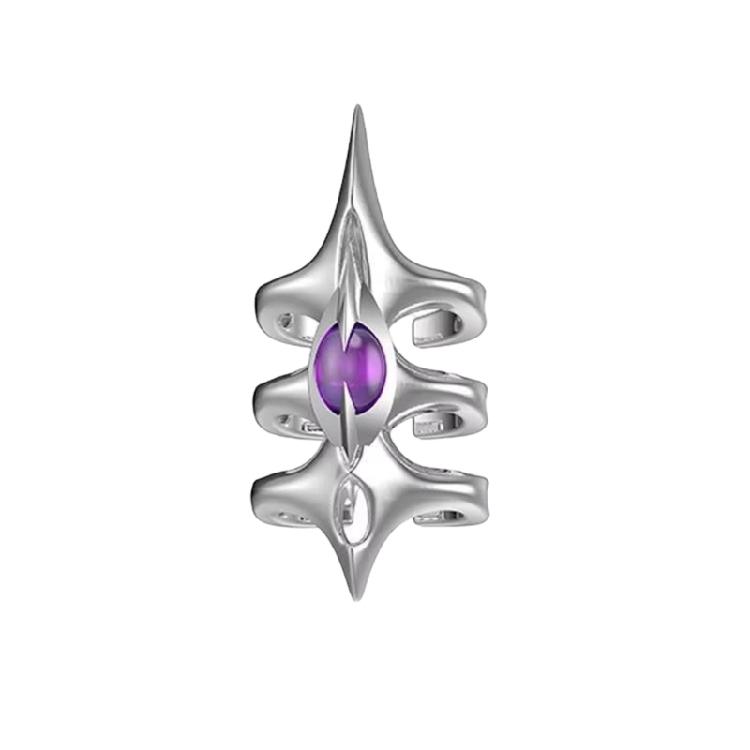 Alloy Three Layer Spikes Open Rings Featuring Unique Designs For Standout Fashion And Adjustable Size