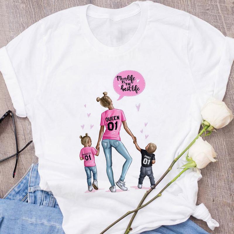 Super Mom T shirt Women Mothers Love Print Pink Tshirt Harajuku Mama TShirt Tops tee shirt Femme Summer