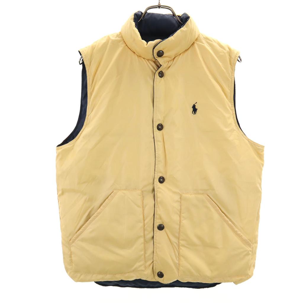 Polo by Ralph Lauren 90s Unused Old Reversible Down Vest M Navy Tagged Men's Used