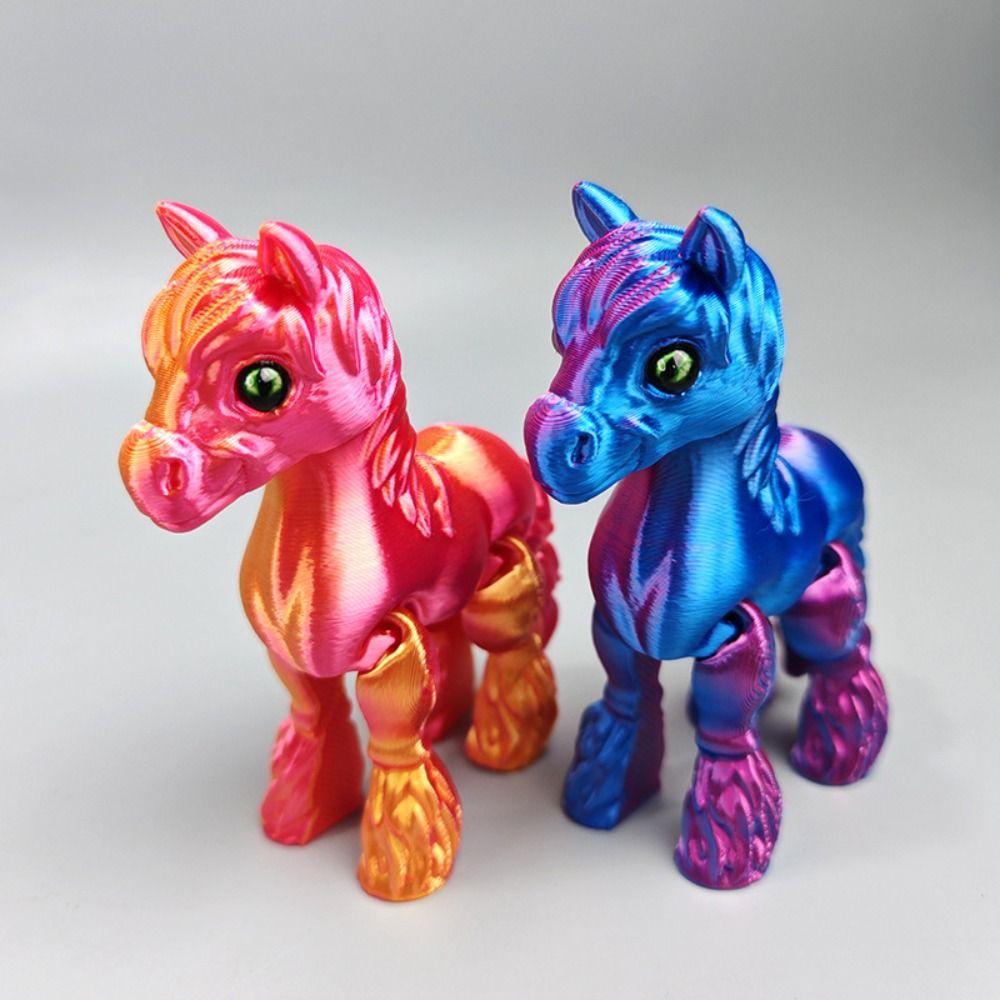 Multi-joint Relief Sensory Toy Movable Home Ornament Desktop Decorations Funny Horse Animals