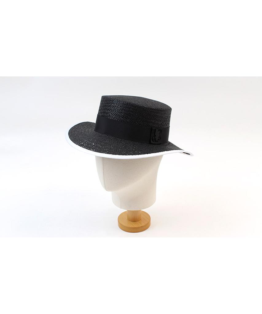 Taping Black Long Panama Hat