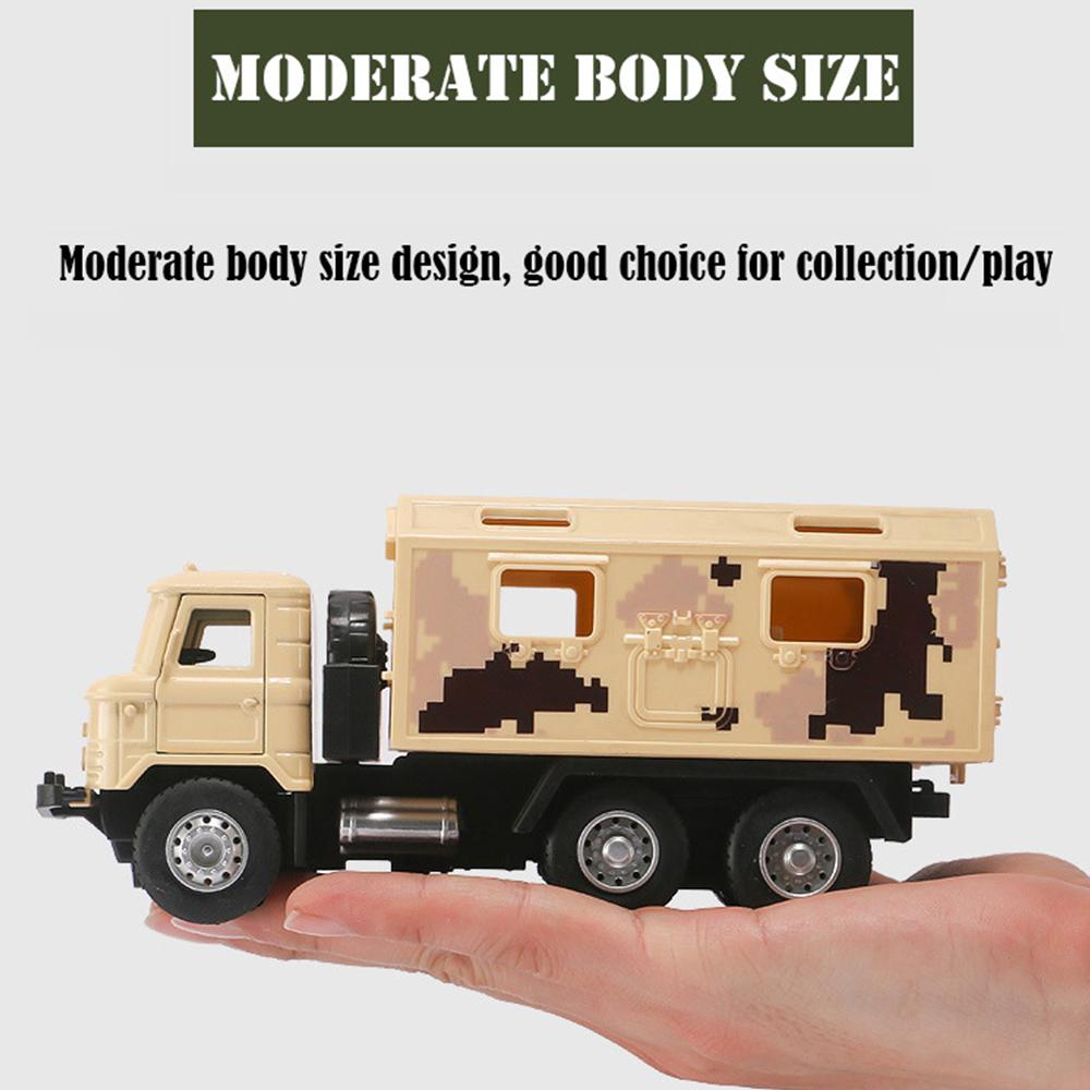 Model vojenského obrněného auta 1/43 vojenského nákladního automobilu, model vozidla se simulací kojenců pro dětskou zatahovací hračku se světelným zvukem (Starožitný lékařský vůz)