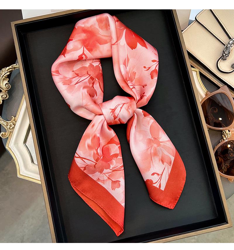 Korean Style Floral Printed Small Square Scarf Women Summer Spring Versatile Neck Scarf