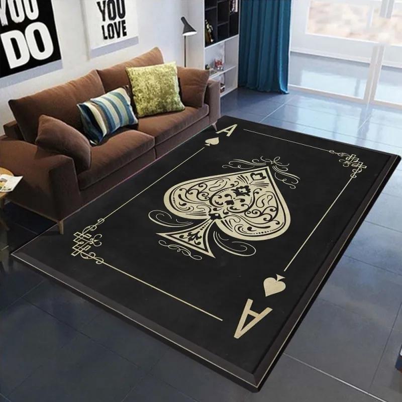 Ace of Hearts Poker Card Pattern Area Rug Non-Slip and Machine Washable Carpet for Living Room Bedroom Decor Floor Mat