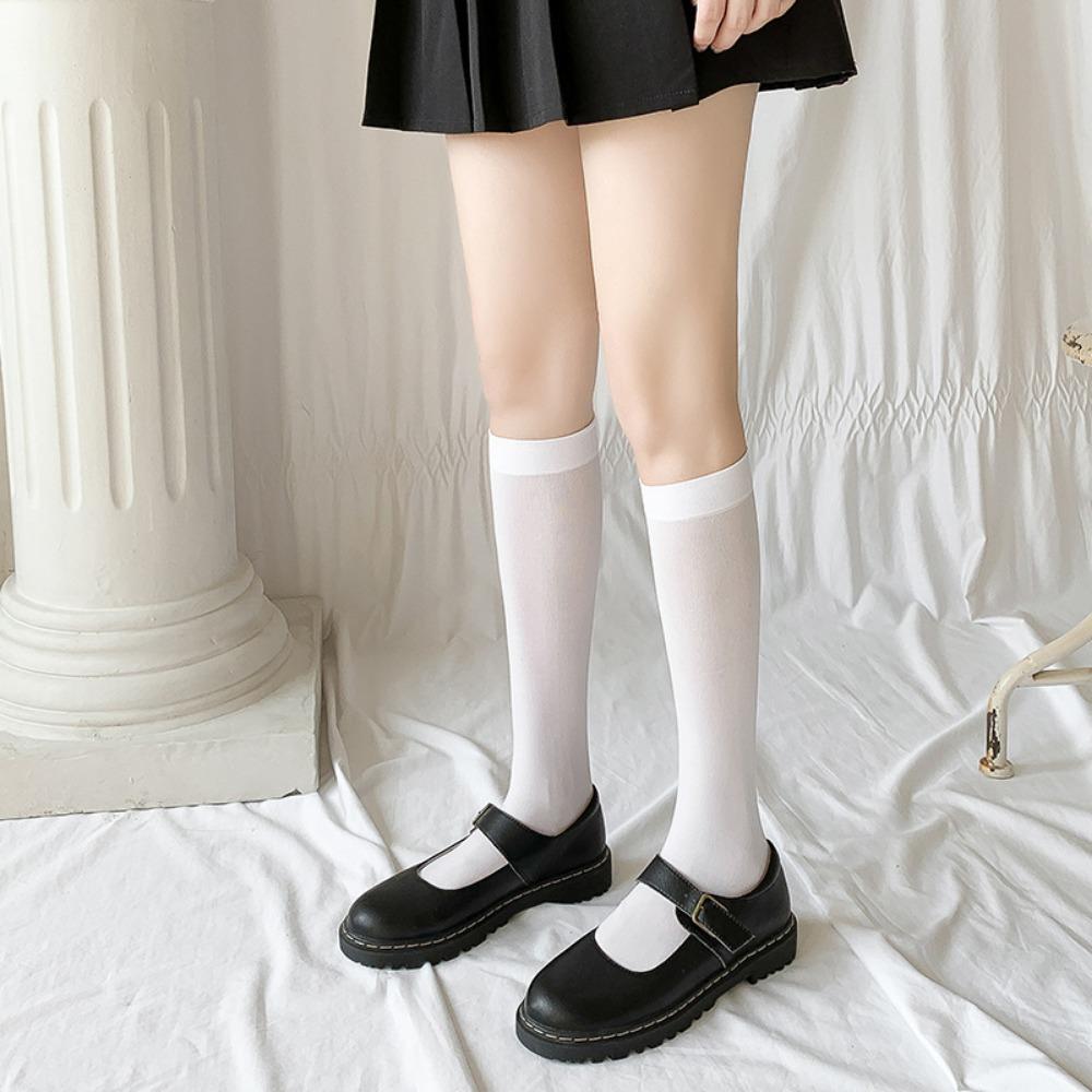 Japanese Velvet Knee Socks, Student Thigh Socks Medium High Socks Plus Stockings Autumn, Women's High Socks