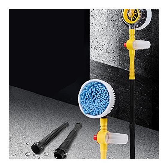 Rotating Car Wash Brush, High Pressure Water Gun Washing Car Wash Brush, 360 Degree Automatic Rotating Car Brush, Telescoping Multifunctional Car