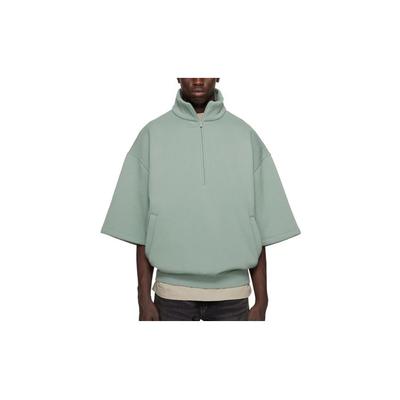 Quarter-Zip 3/4 Sleeve Shirt Men Tops Mist-Blue 192BT224311F
