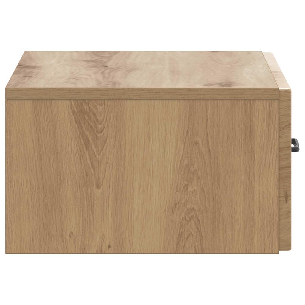 Wall Mounted Nightstand Artisan Oak Finish 49 X 34.5 X 20 Cm