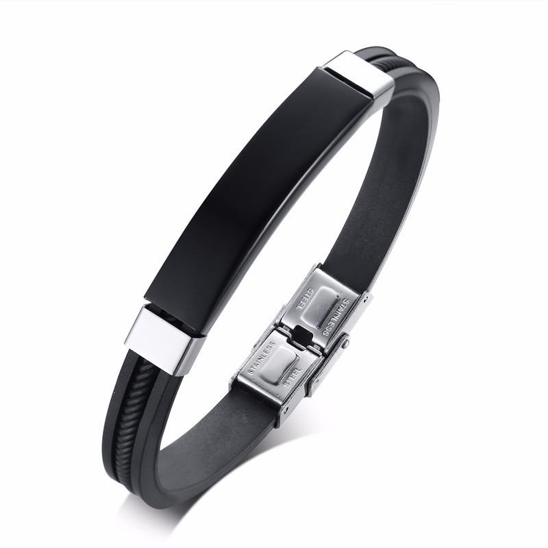 Vnox Cross Bible Verse Quotes Bracelets for Men Soft Silicone Bangle Comfort Wear Male Jesus Christ Faith Prayer Pulseira