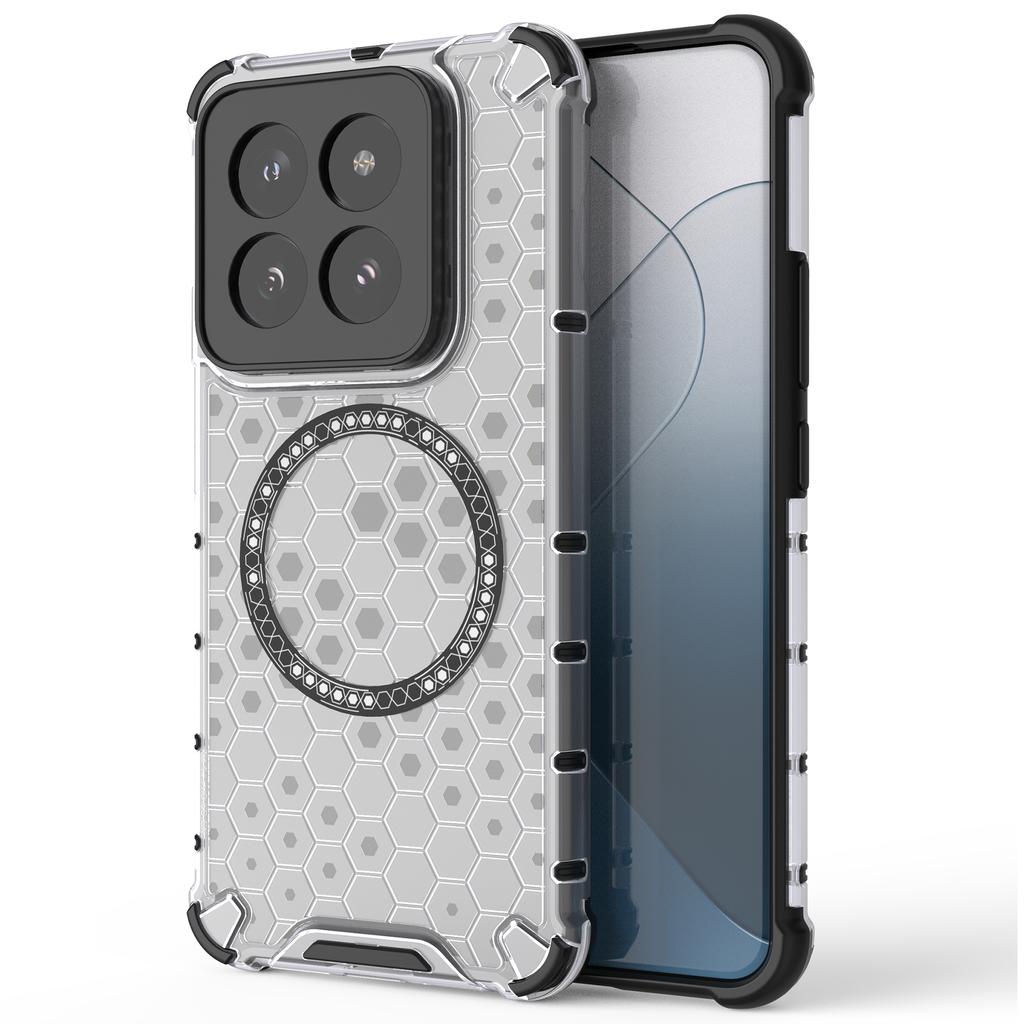 For Xiaomi 14 Pro Magnetic Case Honeycomb TPU+PC Phone Cover with Reinforced Corners