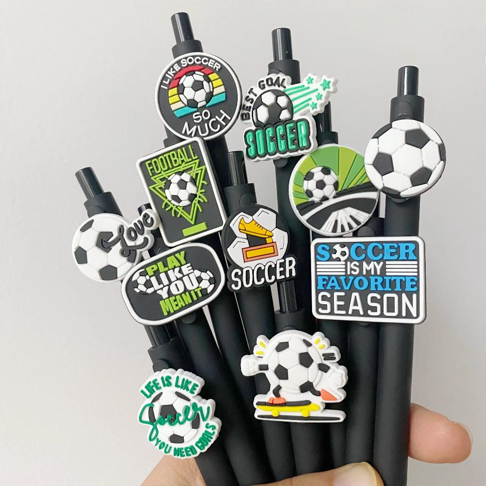 10pcs Soccer Pen Gel Pens Soccer Party Favors Black Ink Pens Gifts for Teachers Stationery Office Classroom