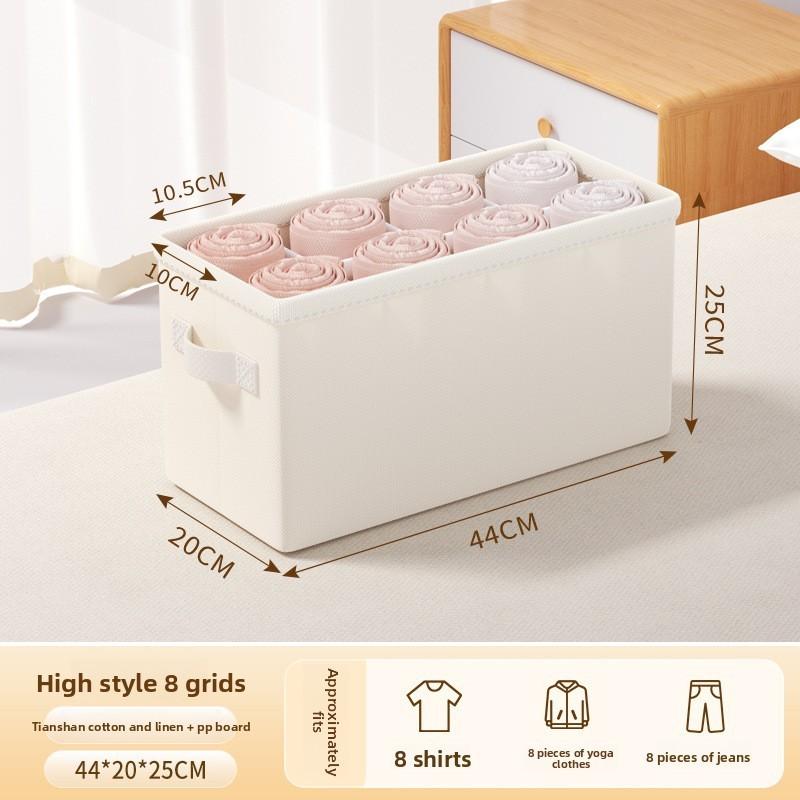 Cotton Linen Foldable Clothes Storage Box With Lid For Bedroom Organization