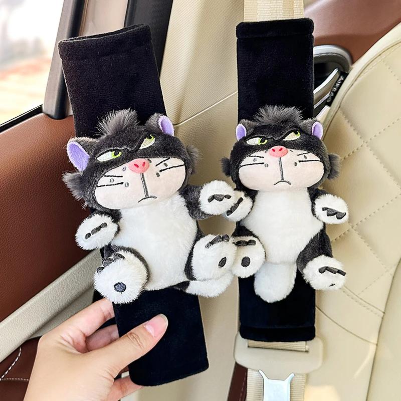 New Cat Car Seat Belt Shoulder Cover Cute Universal Car Cartoon Kitten Car Interior Decoration Safety Belt Car Accessories Woman