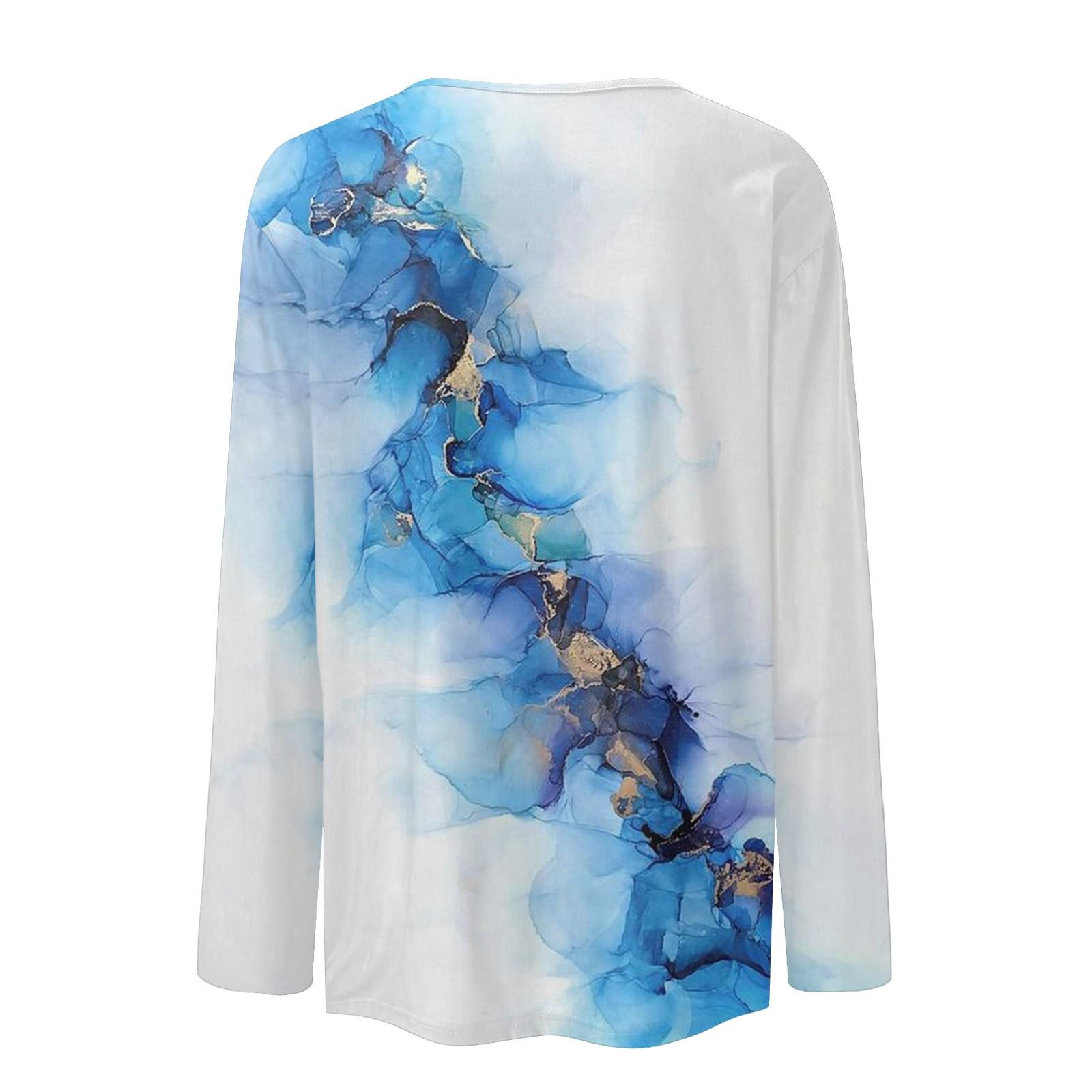 Женская свободная и удобная футболка с длинным рукавом и длинным рукавом с большим топом — фото 4