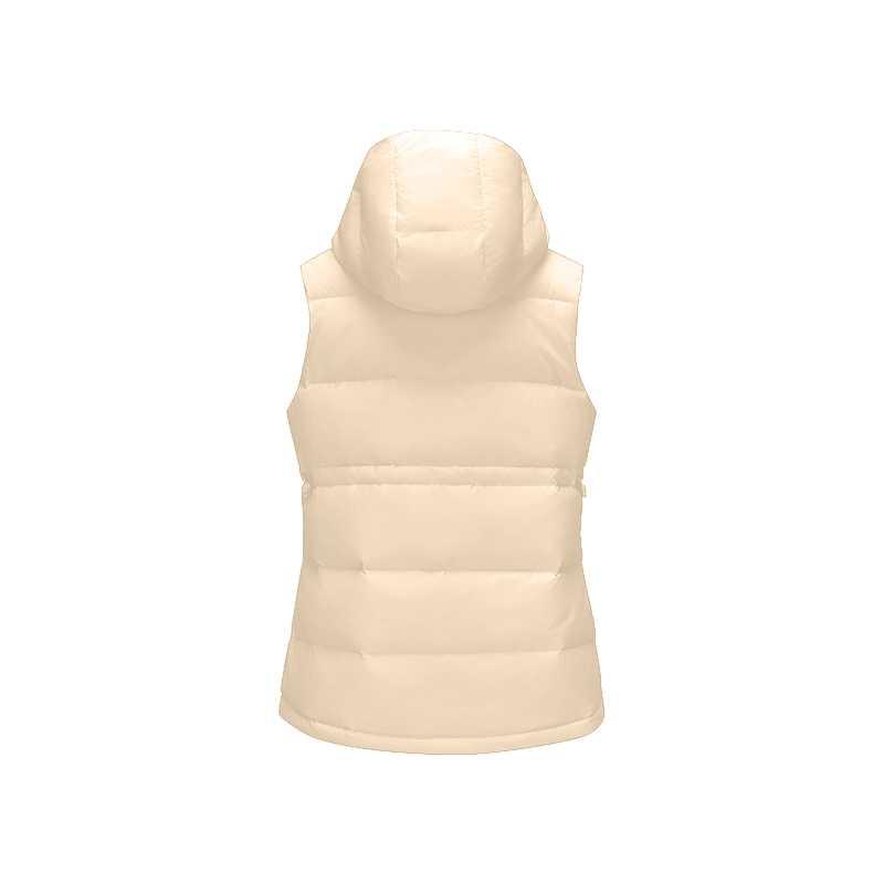 Skechers Comfort Sports Series Simple Comfortable Solid Color Aesthetic Down Vest Women vests Ivory P425W140-001J