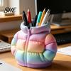 Handmade Desk Decor Puffer Jacket Shaped Pen Cup, 3D Printed Organizer, Creative And Pencil Holder Coat for Makeup Brushes, Home Office Organizer