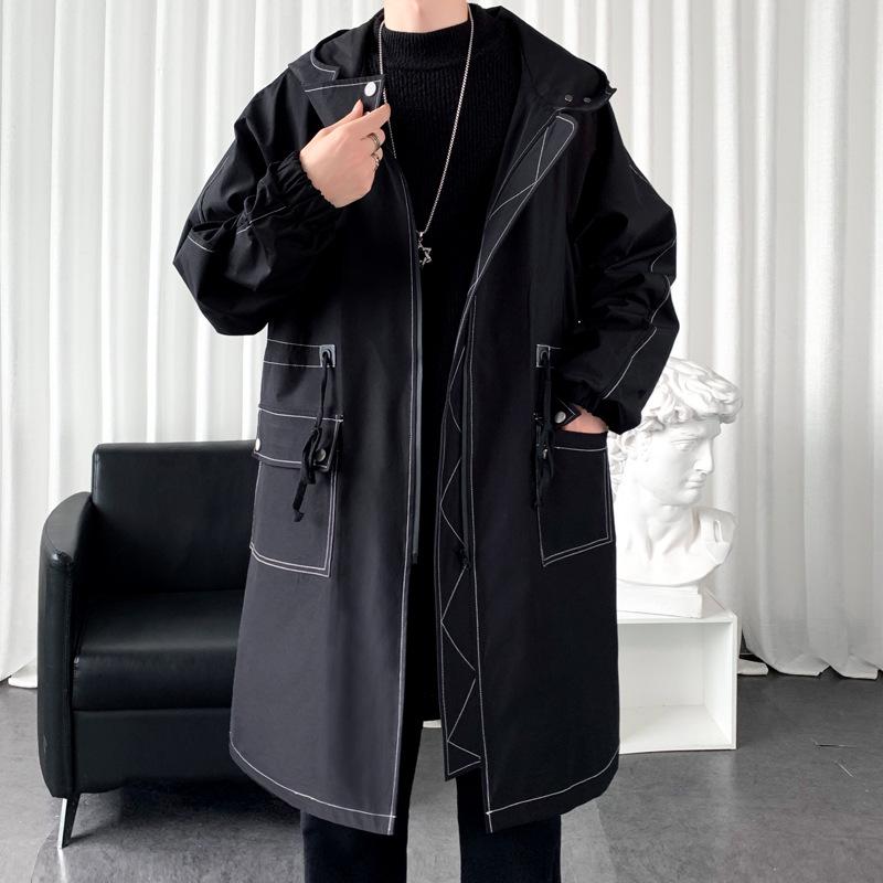 Winter Coat Men Hooded Thick  Trench Coat Men fashion Windbreakers Casual Jackets Hip Hop Streetwear Coat XS-3XL
