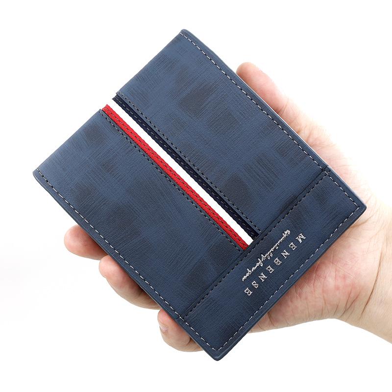 Classic Frosted Men's Tri-fold Wallet with Coin Pocket and Multi-card Slots