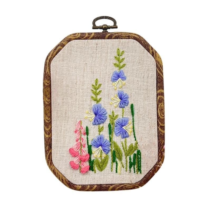Beginner Embroidery Set with Stitching Hoop Instruction Embroidery Cloth Embroidery Pattern Thread and Needle