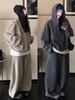 Autumn Plus Size Women's Casual Sportswear: Wide Leg Pants & Slimming Sweatshirt Set