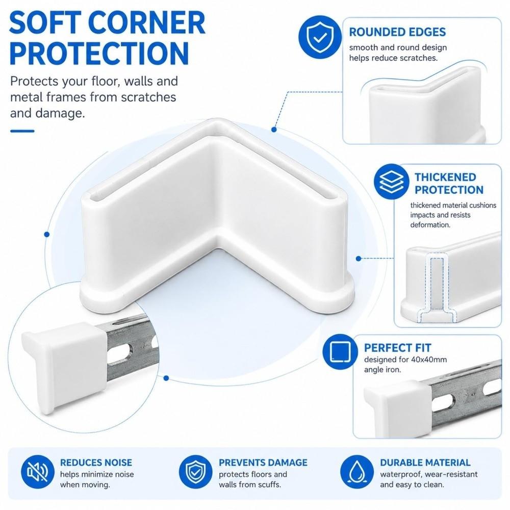 4/8/12PCS Angle Steel End Caps Corner Protector Caps Right Angle Blanking End Caps Storage Shelves