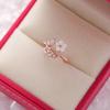 New Korean Exquisite Crystal Flower Fashion Temperament Sweet Versatile Love Opening Female Custom Jewelry