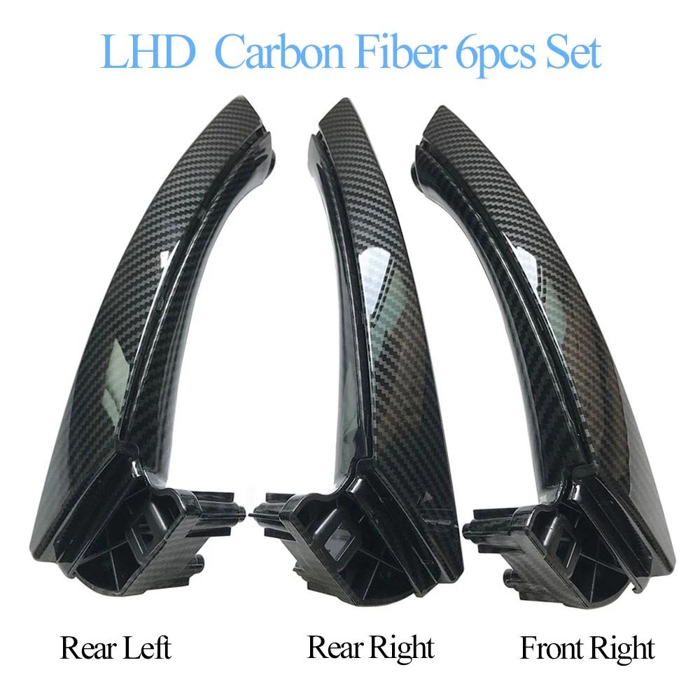 For BMW 3 Series E90 E91 316 318 320 325 Upgraded LHD RHD Carbon Fiber Inner Door Pull Handle Kit Panel Trim Cover Replacement